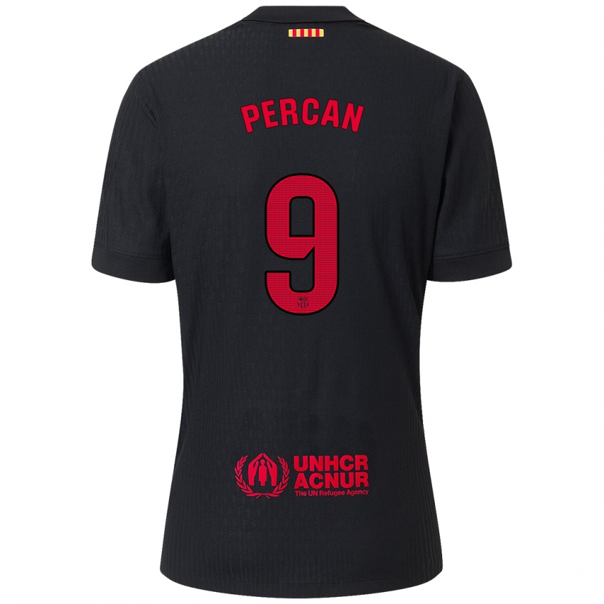 Niño Camiseta Diego Percan #9 Negro Rojo 2ª Equipación 2024/25 La Camisa México