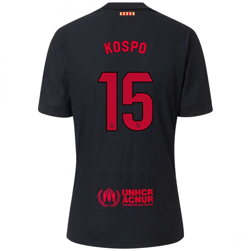 Niño Camiseta Eman Kospo #15 Negro Rojo 2ª Equipación 2024/25 La Camisa México