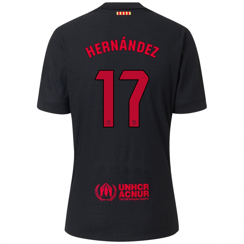 Niño Camiseta Juan Hernández #17 Negro Rojo 2ª Equipación 2024/25 La Camisa México