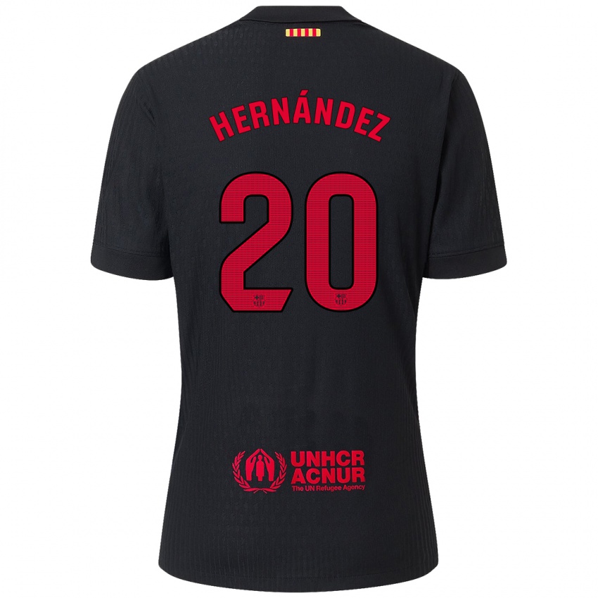 Niño Camiseta Unai Hernández #20 Negro Rojo 2ª Equipación 2024/25 La Camisa México