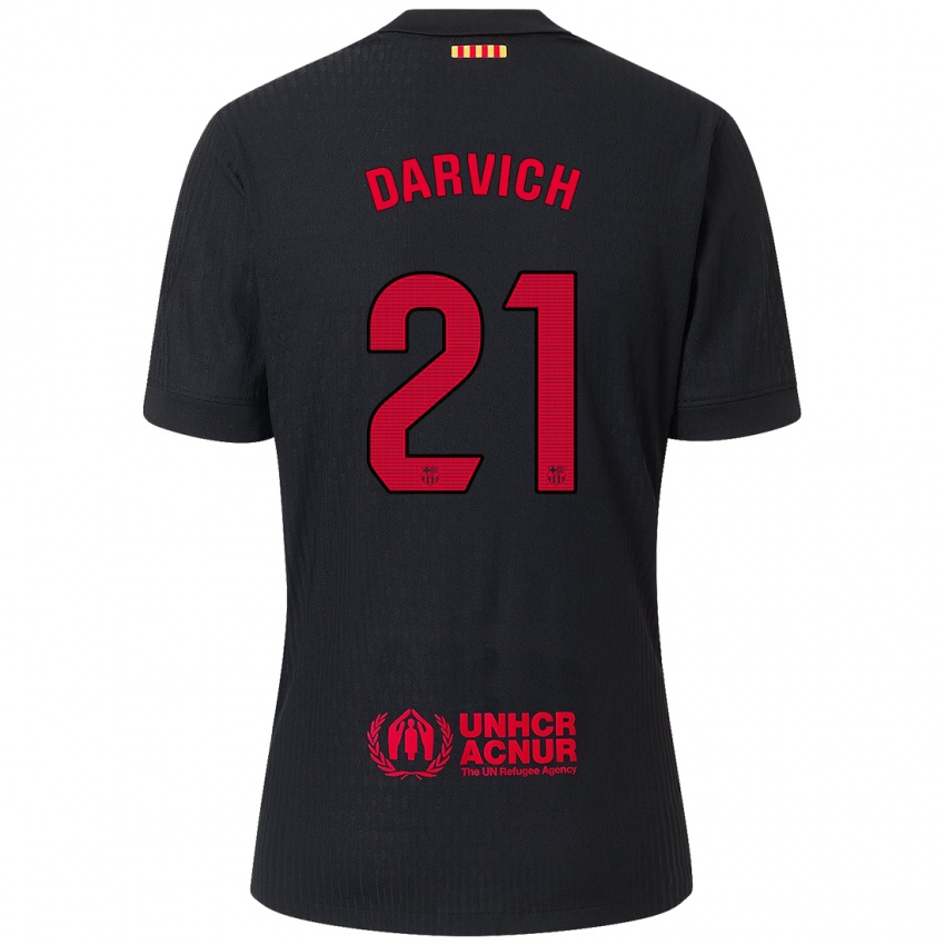 Niño Camiseta Noah Darvich #21 Negro Rojo 2ª Equipación 2024/25 La Camisa México