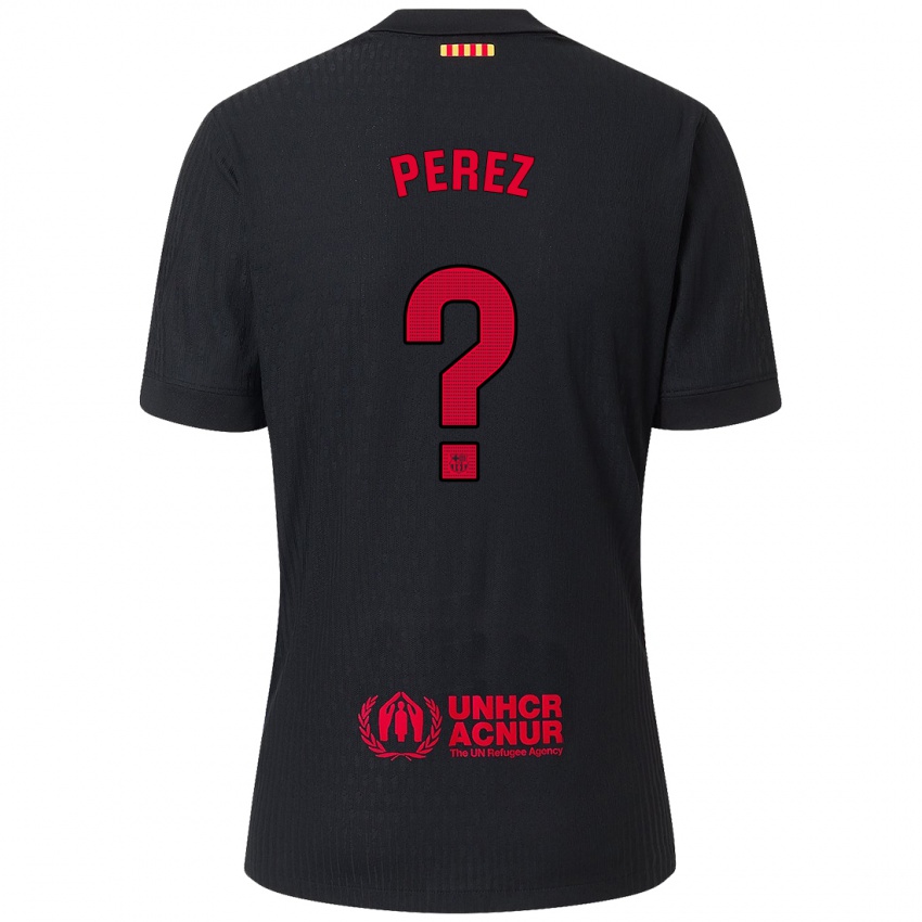 Niño Camiseta María Pérez #0 Negro Rojo 2ª Equipación 2024/25 La Camisa México