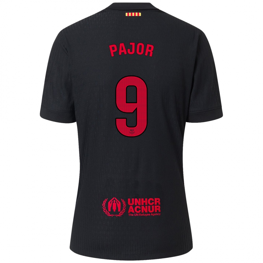 Niño Camiseta Ewa Pajor #9 Negro Rojo 2ª Equipación 2024/25 La Camisa México