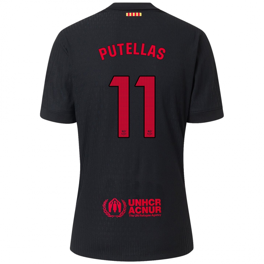 Niño Camiseta Alexia Putellas #11 Negro Rojo 2ª Equipación 2024/25 La Camisa México