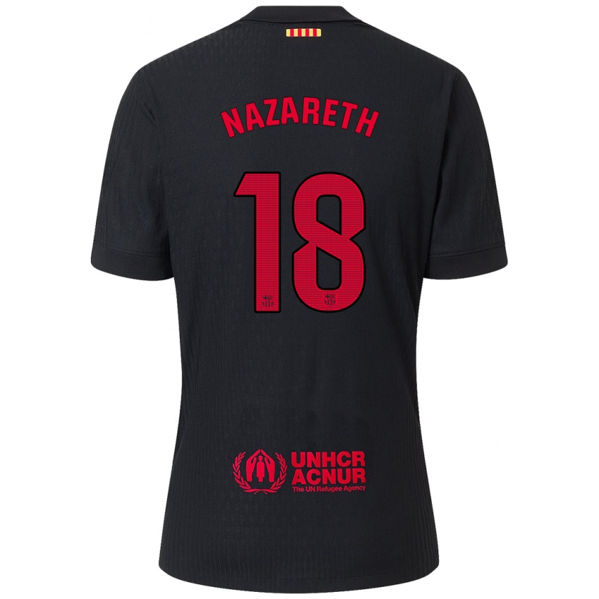 Niño Camiseta Kika Nazareth #18 Negro Rojo 2ª Equipación 2024/25 La Camisa México