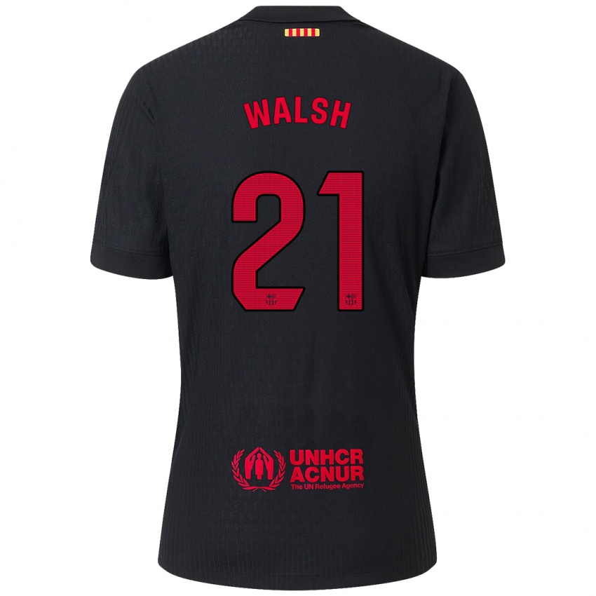 Niño Camiseta Keira Walsh #21 Negro Rojo 2ª Equipación 2024/25 La Camisa México