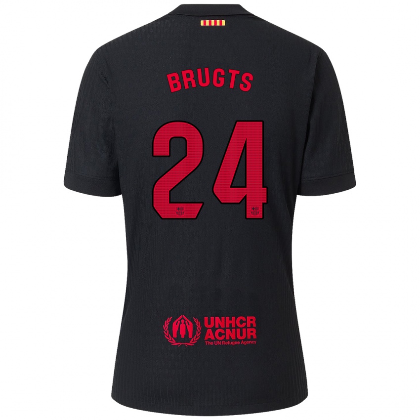 Niño Camiseta Esmee Brugts #24 Negro Rojo 2ª Equipación 2024/25 La Camisa México