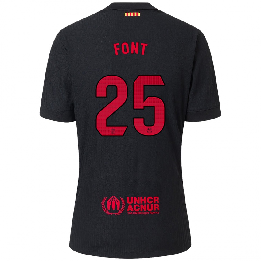 Niño Camiseta Gemma Font #25 Negro Rojo 2ª Equipación 2024/25 La Camisa México