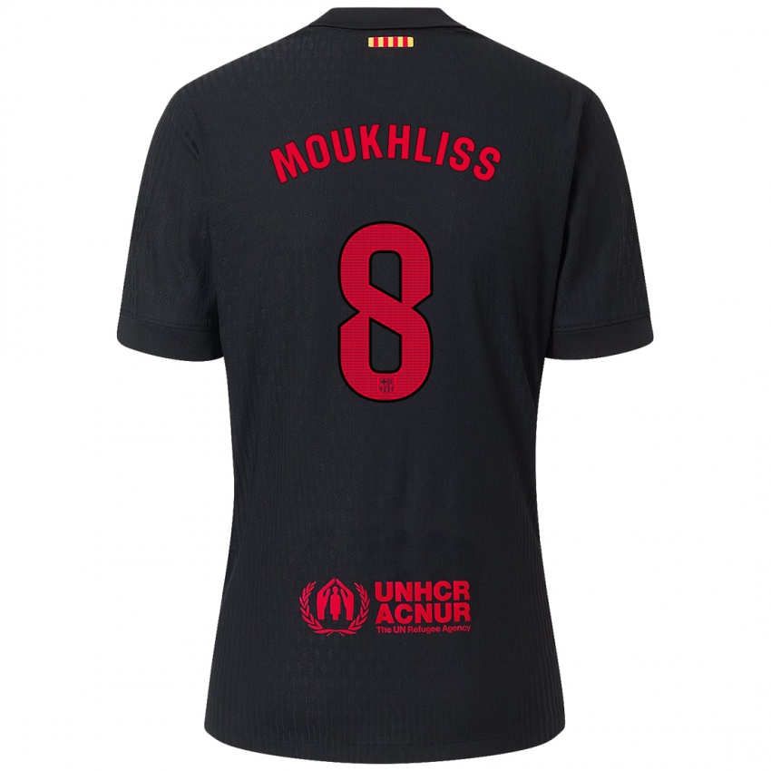 Niño Camiseta Moha Moukhliss #8 Negro Rojo 2ª Equipación 2024/25 La Camisa México