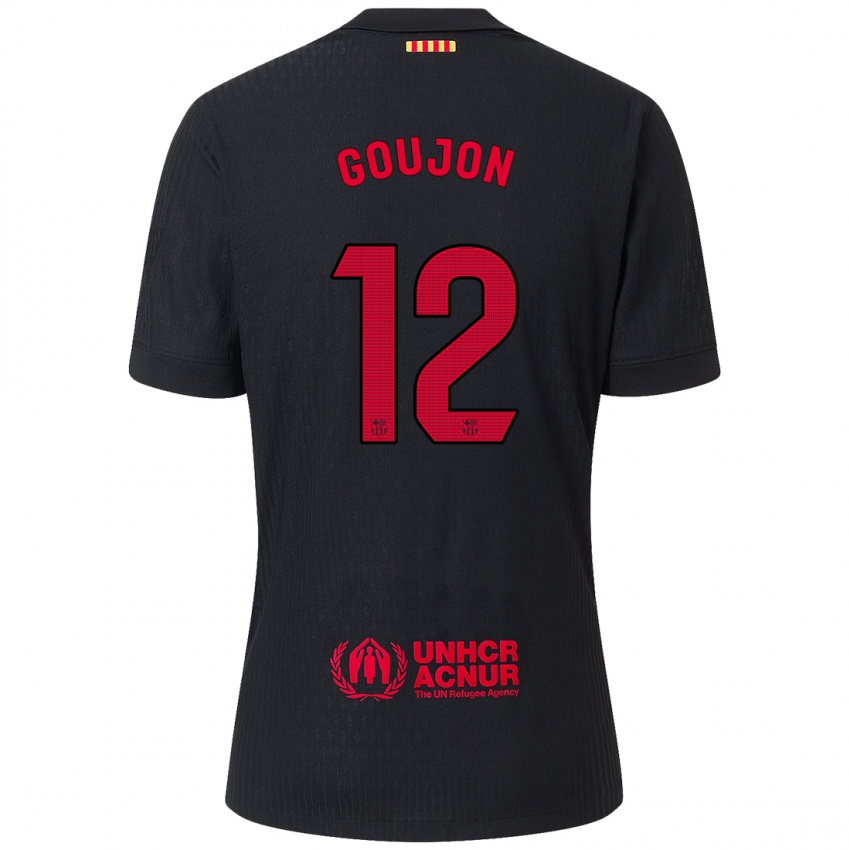 Niño Camiseta Iker Goujón #12 Negro Rojo 2ª Equipación 2024/25 La Camisa México