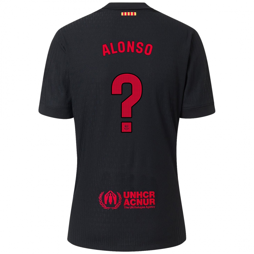 Niño Camiseta Aáron Alonso #0 Negro Rojo 2ª Equipación 2024/25 La Camisa México