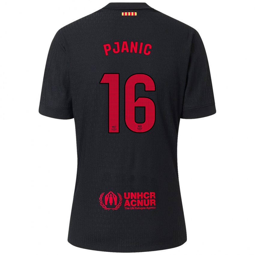 Niño Camiseta Miralem Pjanic #16 Negro Rojo 2ª Equipación 2024/25 La Camisa México