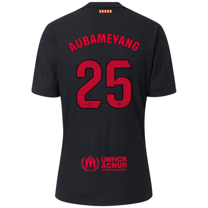 Niño Camiseta Pierre Emerick Aubameyang #25 Negro Rojo 2ª Equipación 2024/25 La Camisa México