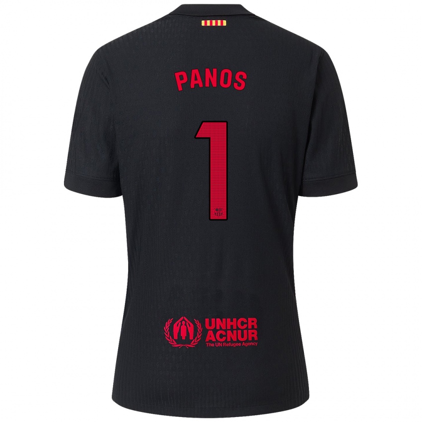 Niño Camiseta Sandra Panos #1 Negro Rojo 2ª Equipación 2024/25 La Camisa México