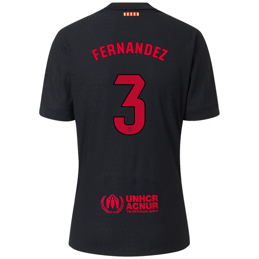 Niño Camiseta Jana Fernandez #3 Negro Rojo 2ª Equipación 2024/25 La Camisa México