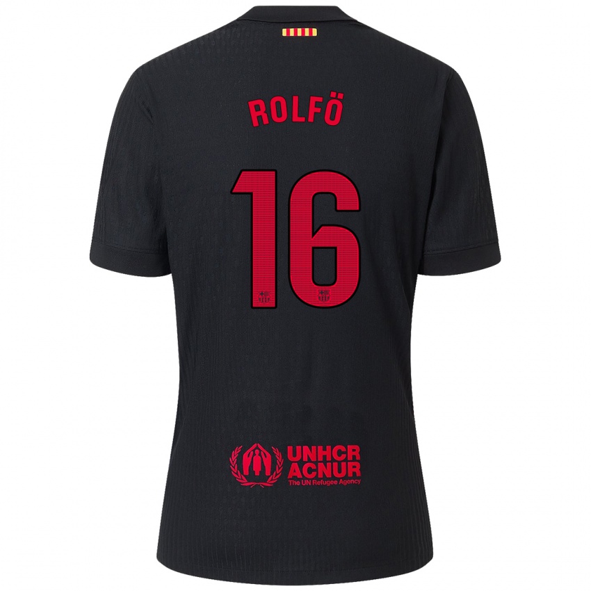 Niño Camiseta Fridolina Rolfo #16 Negro Rojo 2ª Equipación 2024/25 La Camisa México