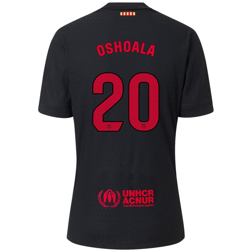 Niño Camiseta Asisat Oshoala #20 Negro Rojo 2ª Equipación 2024/25 La Camisa México