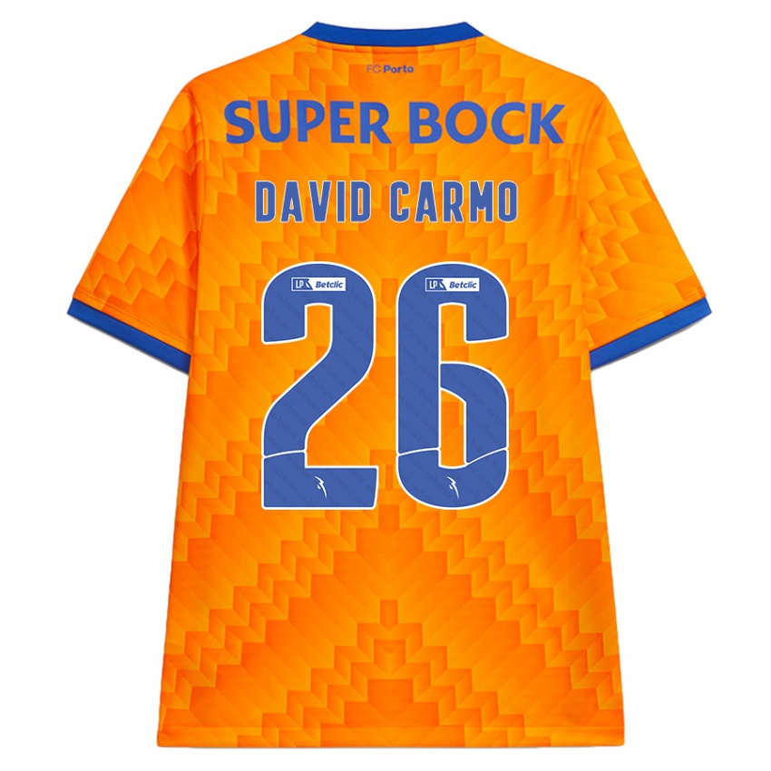 Niño Camiseta David Carmo #26 Naranja 2ª Equipación 2024/25 La Camisa México