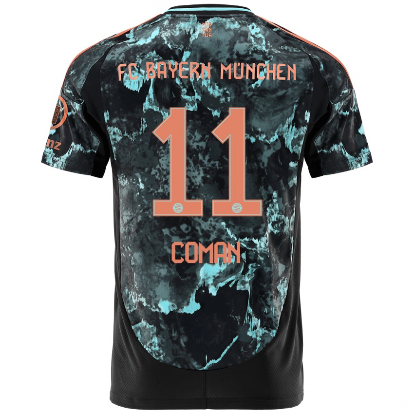 Niño Camiseta Kingsley Coman #11 Negro 2ª Equipación 2024/25 La Camisa México