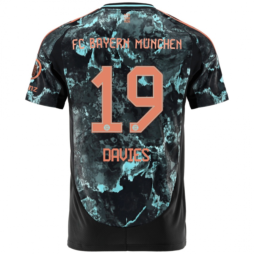 Niño Camiseta Alphonso Davies #19 Negro 2ª Equipación 2024/25 La Camisa México