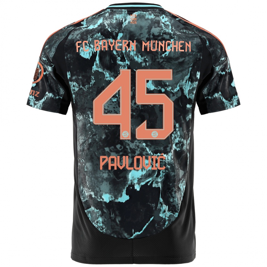 Niño Camiseta Aleksandar Pavlovic #45 Negro 2ª Equipación 2024/25 La Camisa México