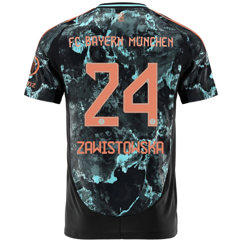 Niño Camiseta Weronika Zawistowska #24 Negro 2ª Equipación 2024/25 La Camisa México