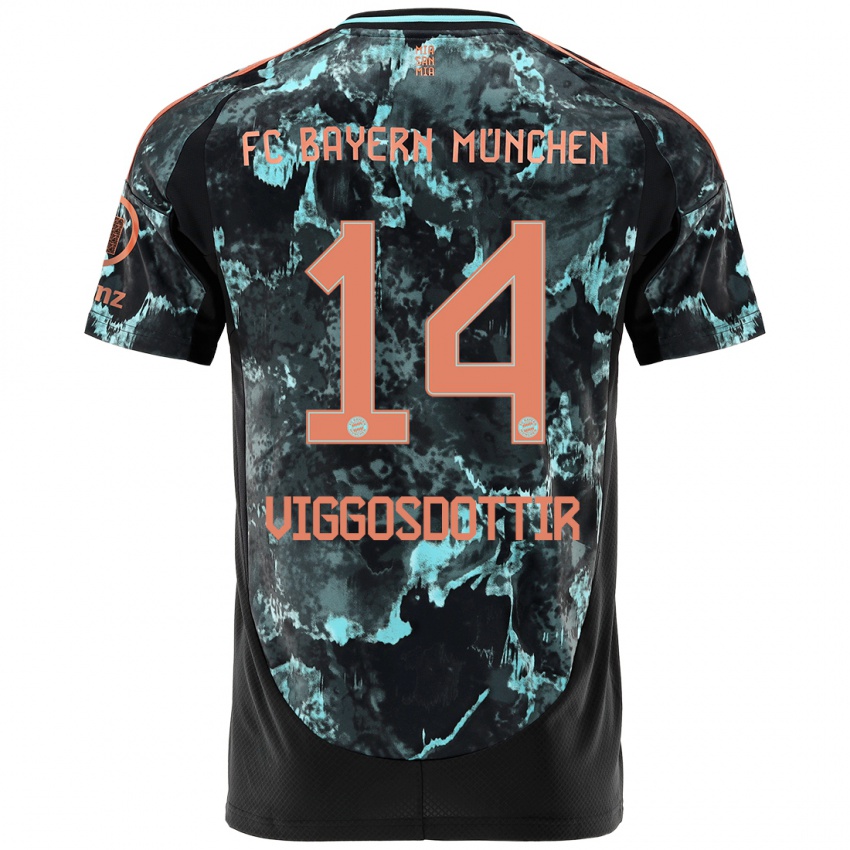 Niño Camiseta Glodis Perla Viggosdottir #14 Negro 2ª Equipación 2024/25 La Camisa México