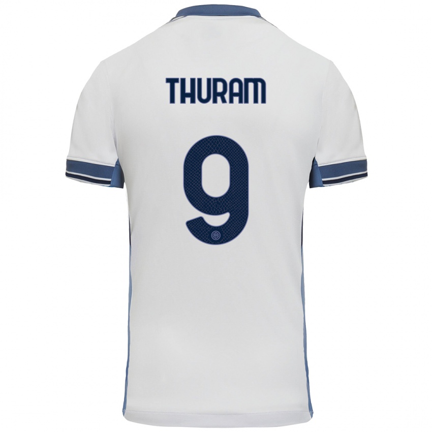 Niño Camiseta Marcus Thuram #9 Blanco Gris 2ª Equipación 2024/25 La Camisa México