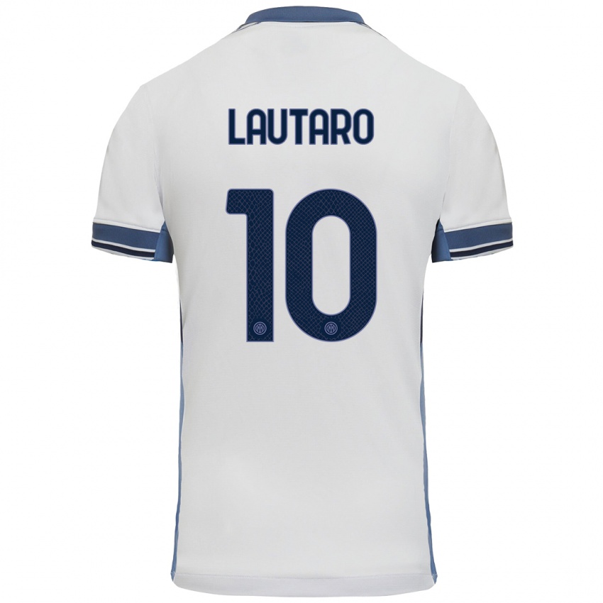 Niño Camiseta Lautaro Martinez #10 Blanco Gris 2ª Equipación 2024/25 La Camisa México