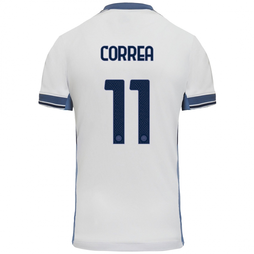 Niño Camiseta Joaquin Correa #11 Blanco Gris 2ª Equipación 2024/25 La Camisa México