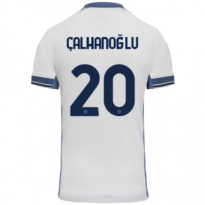 Niño Camiseta Hakan Calhanoglu #20 Blanco Gris 2ª Equipación 2024/25 La Camisa México