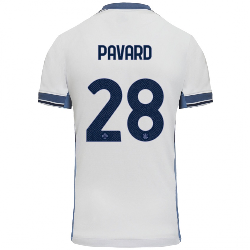 Niño Camiseta Benjamin Pavard #28 Blanco Gris 2ª Equipación 2024/25 La Camisa México