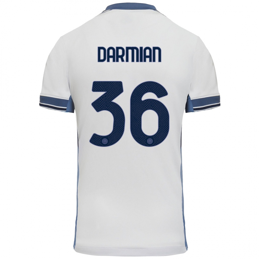 Niño Camiseta Matteo Darmian #36 Blanco Gris 2ª Equipación 2024/25 La Camisa México