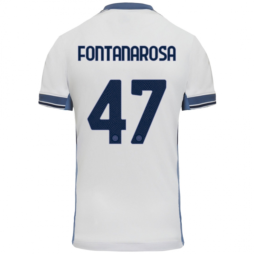 Niño Camiseta Alessandro Fontanarosa #47 Blanco Gris 2ª Equipación 2024/25 La Camisa México