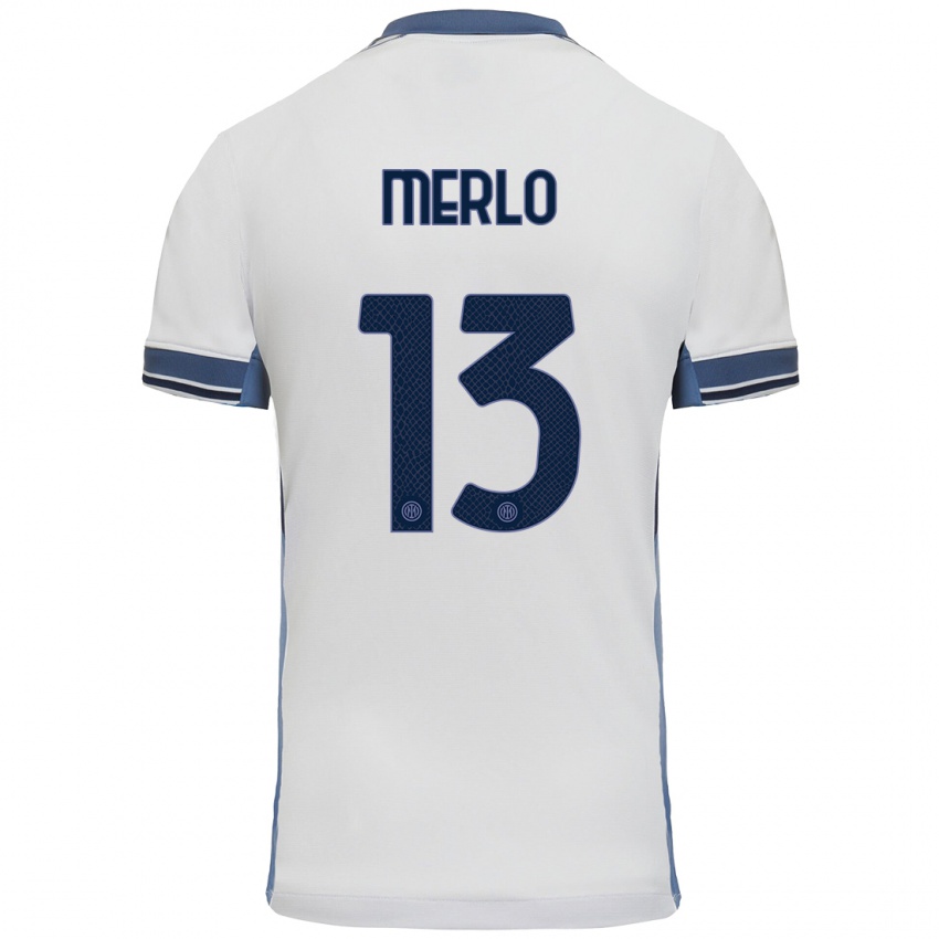 Niño Camiseta Beatrice Merlo #13 Blanco Gris 2ª Equipación 2024/25 La Camisa México