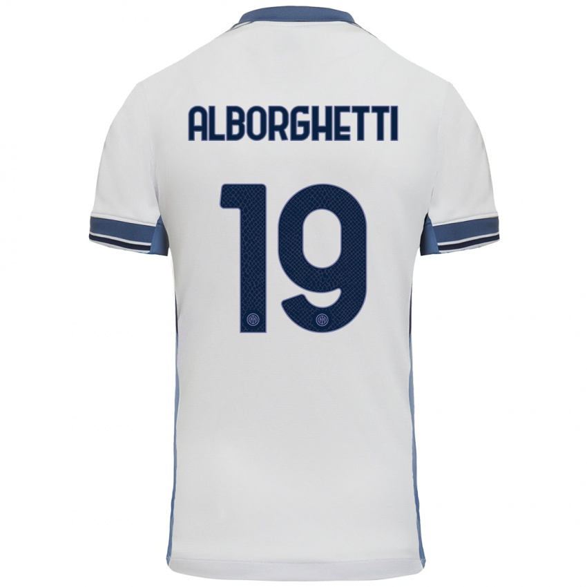 Niño Camiseta Lisa Alborghetti #19 Blanco Gris 2ª Equipación 2024/25 La Camisa México