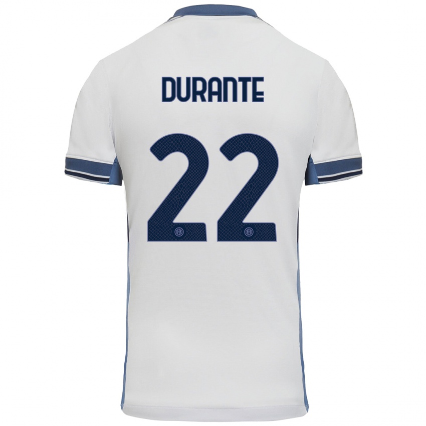 Niño Camiseta Francesca Durante #22 Blanco Gris 2ª Equipación 2024/25 La Camisa México