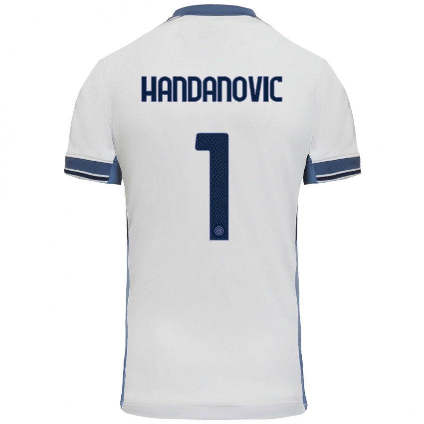 Niño Camiseta Samir Handanovic #1 Blanco Gris 2ª Equipación 2024/25 La Camisa México