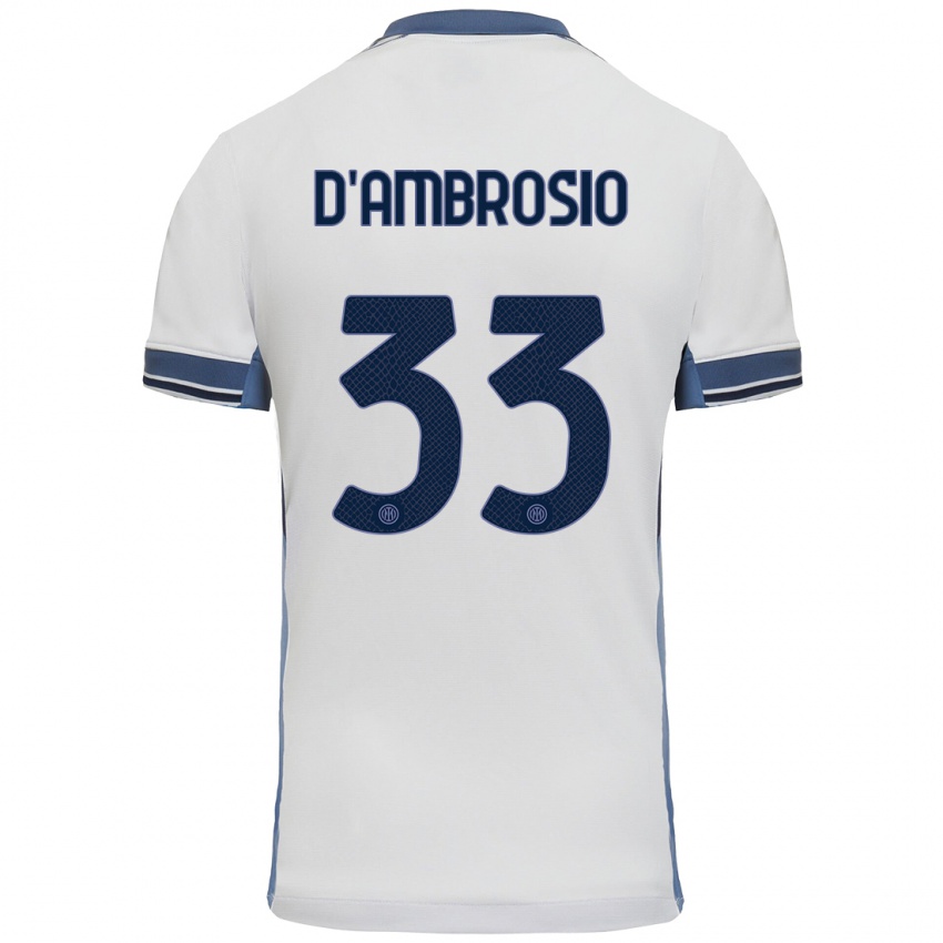 Niño Camiseta Danilo D'ambrosio #33 Blanco Gris 2ª Equipación 2024/25 La Camisa México