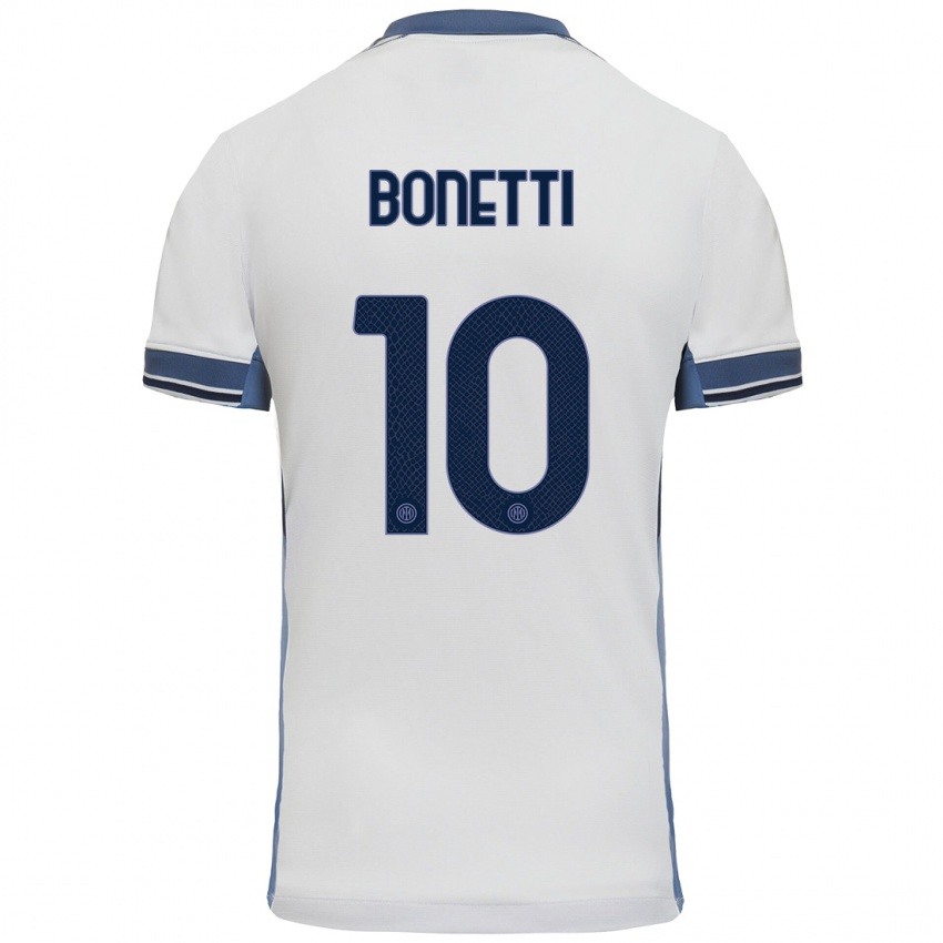 Niño Camiseta Tatiana Bonetti #10 Blanco Gris 2ª Equipación 2024/25 La Camisa México