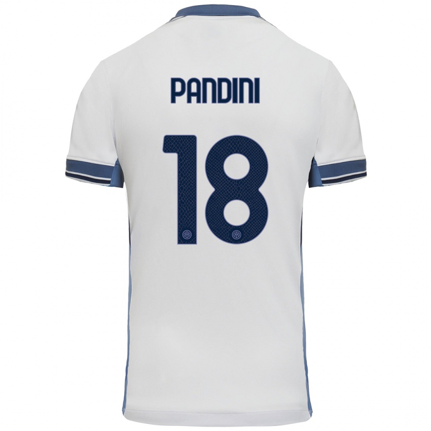 Niño Camiseta Marta Pandini #18 Blanco Gris 2ª Equipación 2024/25 La Camisa México