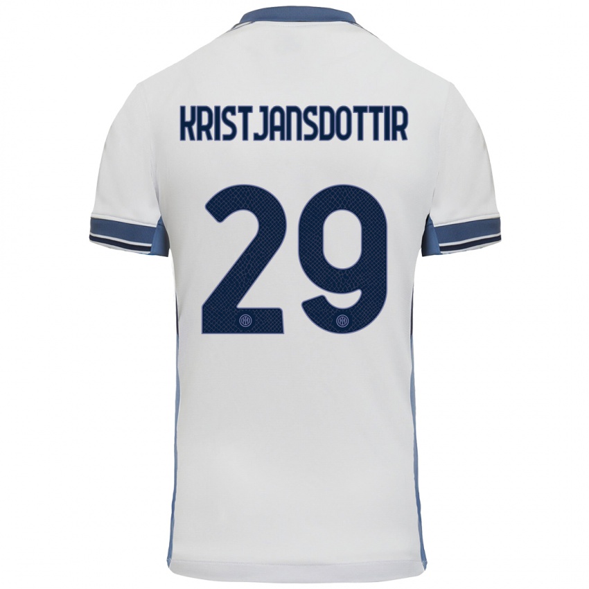 Niño Camiseta Anna Bjork Kristjansdottir #29 Blanco Gris 2ª Equipación 2024/25 La Camisa México