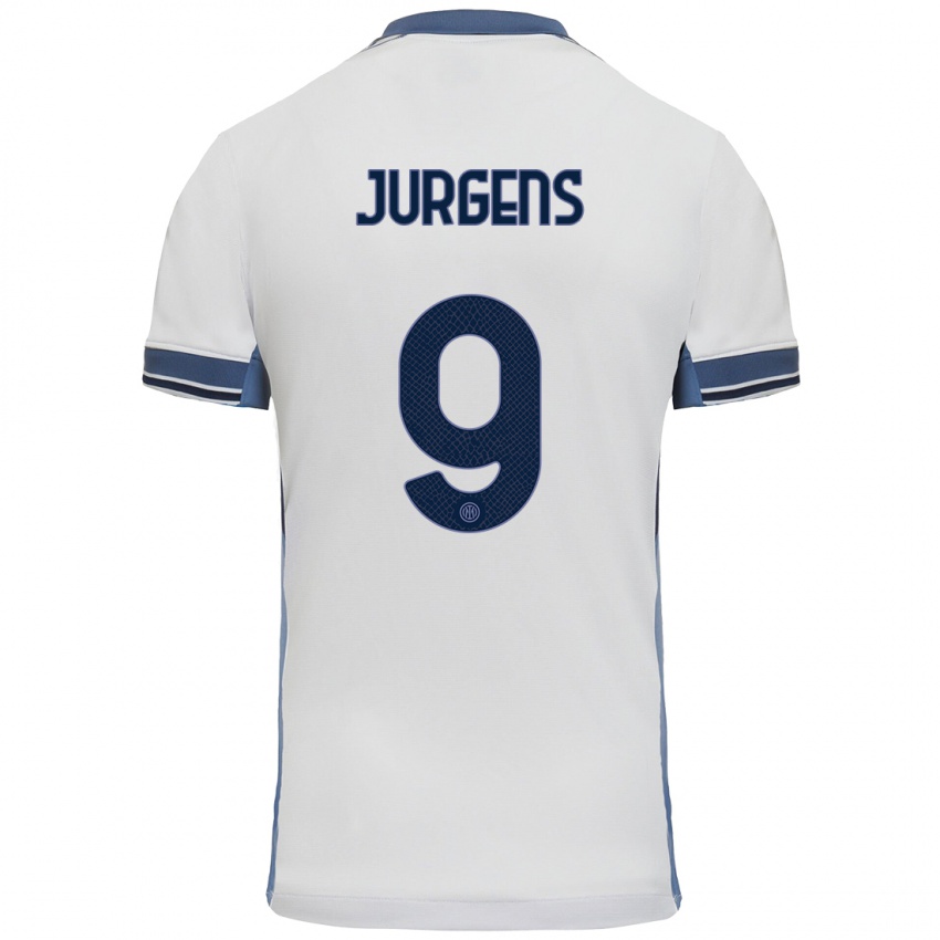 Niño Camiseta Oliver Jurgens #9 Blanco Gris 2ª Equipación 2024/25 La Camisa México