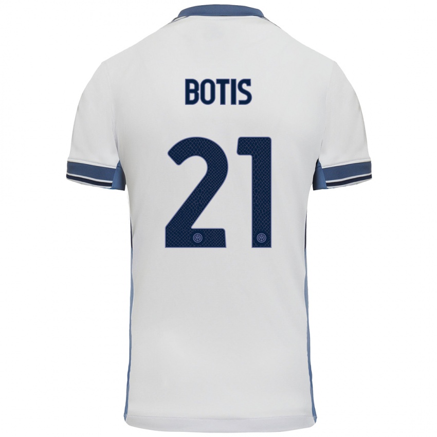 Niño Camiseta Nikolaos Botis #21 Blanco Gris 2ª Equipación 2024/25 La Camisa México