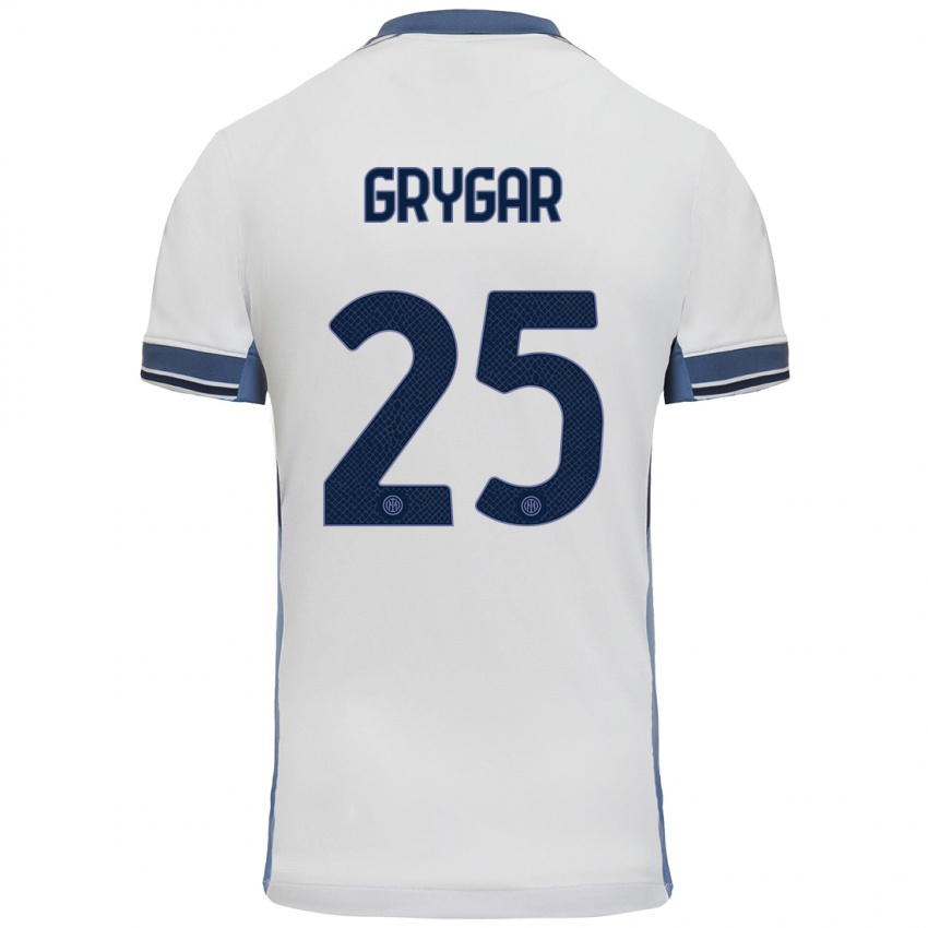 Niño Camiseta Samuel Grygar #25 Blanco Gris 2ª Equipación 2024/25 La Camisa México