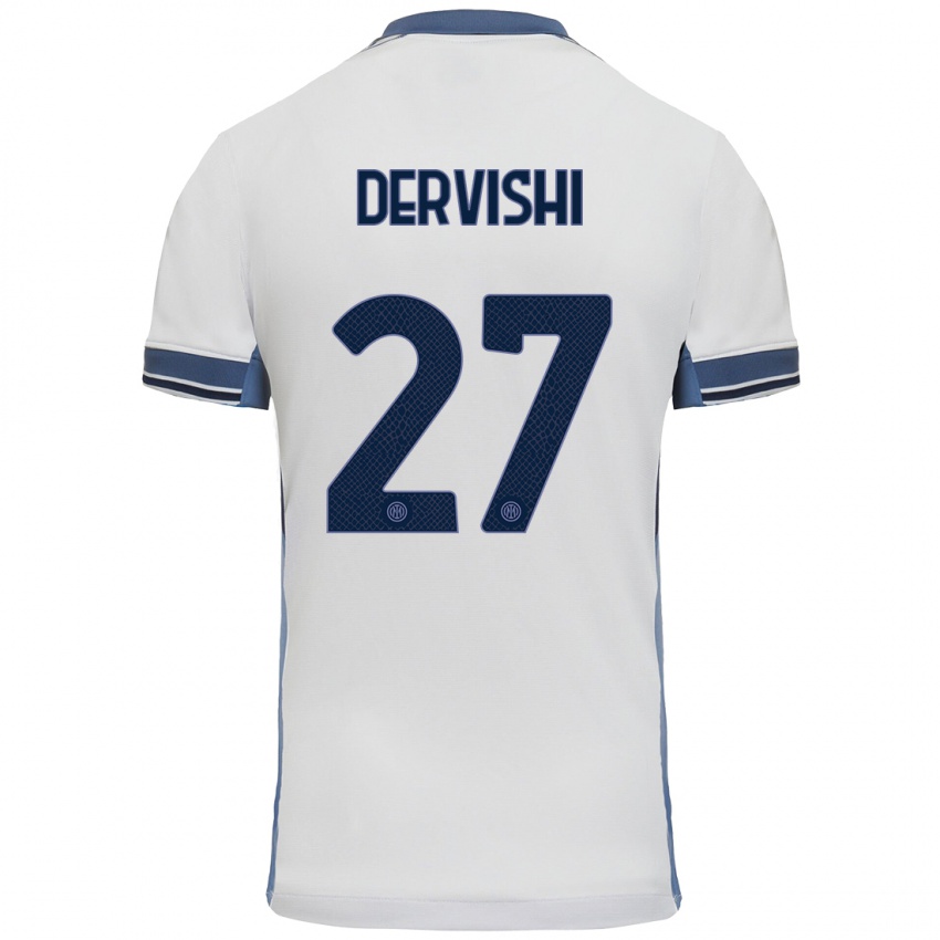 Niño Camiseta Kristian Dervishi #27 Blanco Gris 2ª Equipación 2024/25 La Camisa México