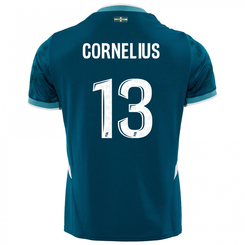 Niño Camiseta Derek Cornelius #13 Azul Turquesa 2ª Equipación 2024/25 La Camisa México