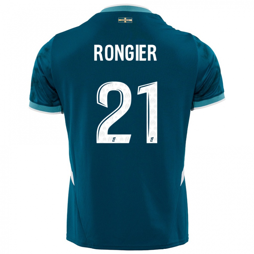 Niño Camiseta Valentin Rongier #21 Azul Turquesa 2ª Equipación 2024/25 La Camisa México