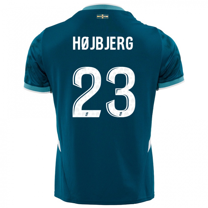 Niño Camiseta Pierre Emile Hojbjerg #23 Azul Turquesa 2ª Equipación 2024/25 La Camisa México