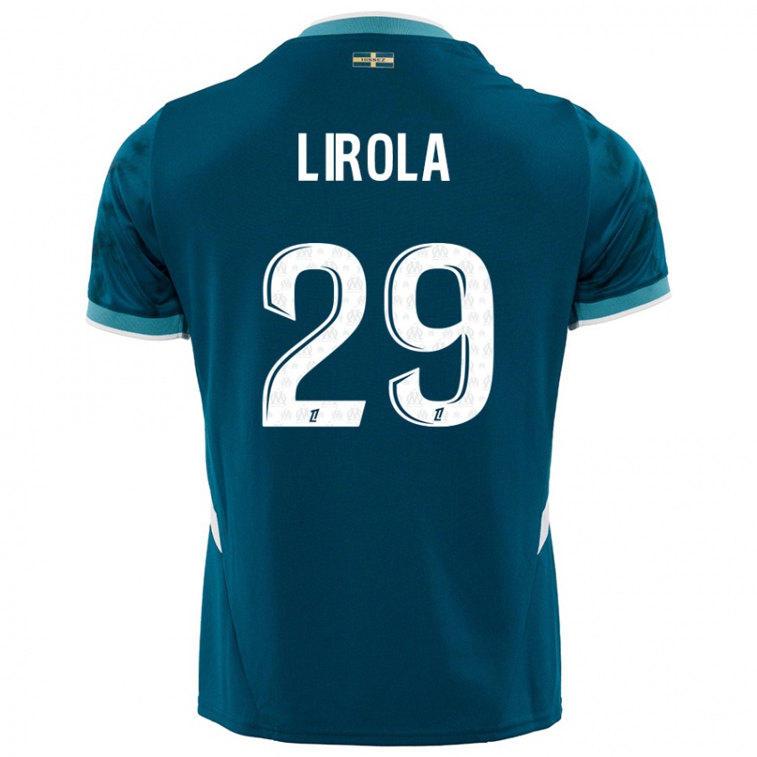 Niño Camiseta Pol Lirola #29 Azul Turquesa 2ª Equipación 2024/25 La Camisa México